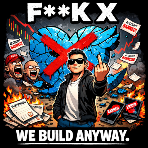 F**KX hero art — We Build Anyway
